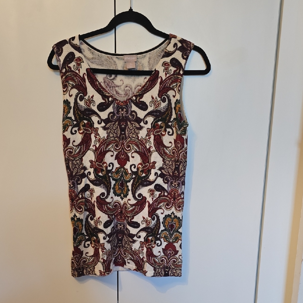 Chico's Elegant Paisley Tank Top - Multicolor